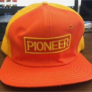 Vintage Pioneer Orange Snapback Trucker Baseball Cap